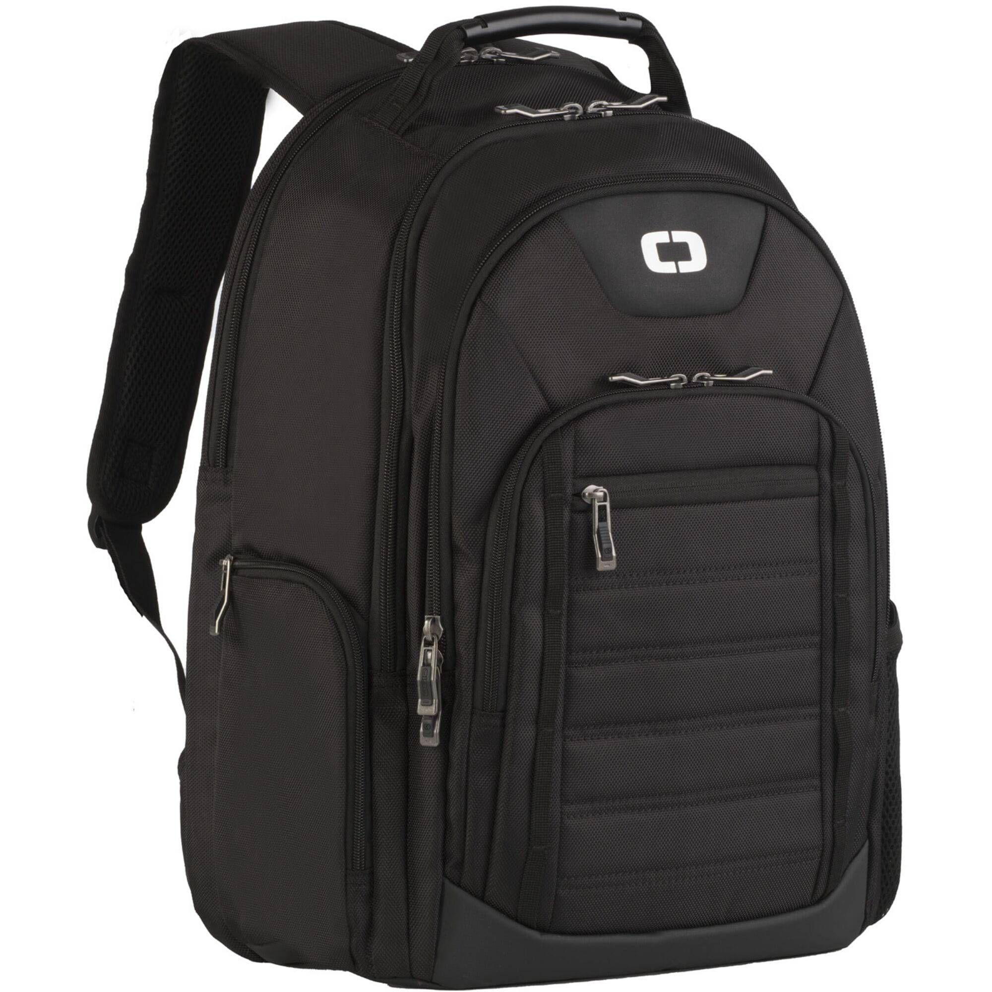OGIO Drifter backpack with laptop compartment and luggage pass-through system, showing durable design and organized interior.