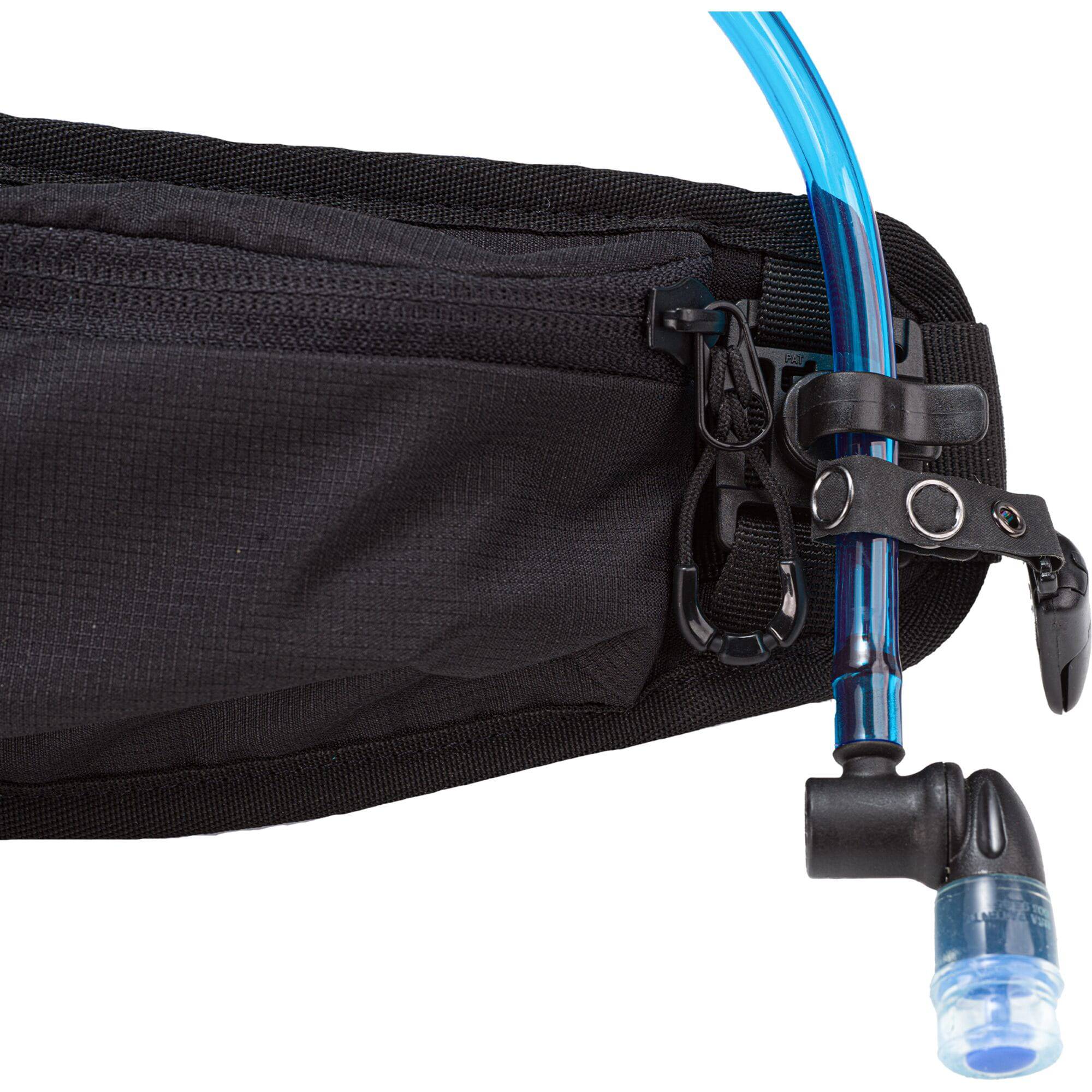 OGIO Ripper 1.5L hydration pack in black with insulated cooler fabric and multiple storage pockets, designed for outdoor activities.