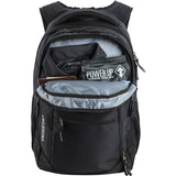 OGIO Excelsior black backpack with padded laptop sleeve for 17-inch laptops, showing multiple compartments and sturdy straps.