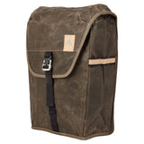 Pair of Altura Heritage 40L cycling panniers in water-resistant waxed canvas olive, designed for bike touring and commuting.