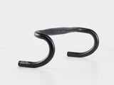 Bontrager Elite VR-C road handlebar with compact, variable-radius design and aero bar compatibility, shown from the side.