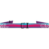 Oneal B-10 striped MX MTB goggles with anti-fog lens, UV protection, and adjustable strap for outdoor biking.