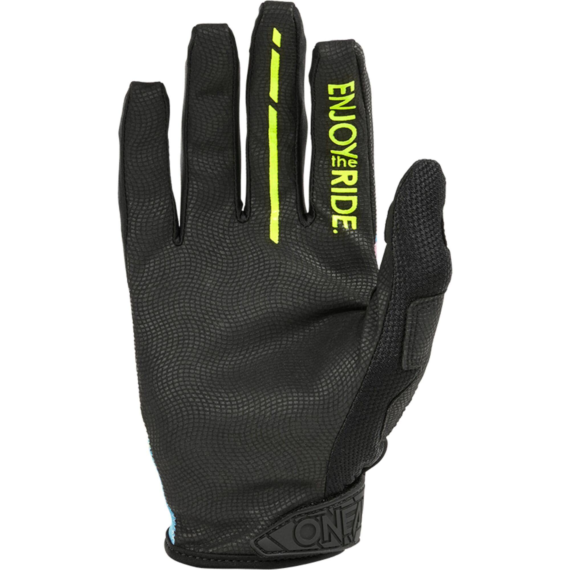 Oneal Mayhem Reseda riding gloves with touchscreen compatibility and ventilated palm for comfortable motorcycle riding.