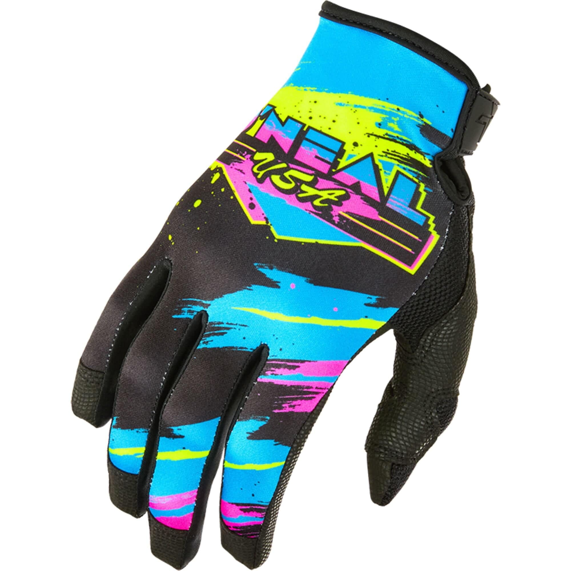Oneal Mayhem ReseDA touchscreen riding gloves with ventilated palms and flexible design for motorcycle or cycling use.