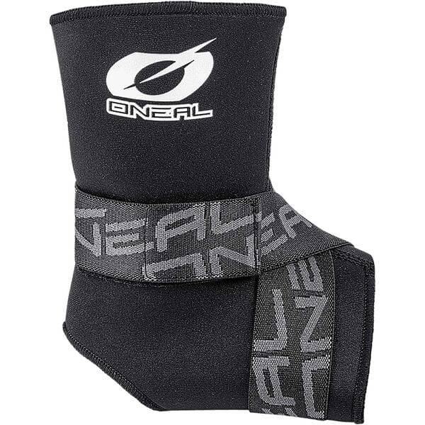 Oneal ankle stabilizer with adjustable compression straps providing support and stability for ankle injuries or strain.