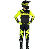 Oneal ELEMENT Racewear V24 pants for motorsports and mountain biking, showing durable protective gear in black with reinforced panels.
