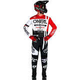 Oneal ELEMENT Warhawk V24 motorsports pants with adjustable waistband and durable protective padding, designed for riding comfort.