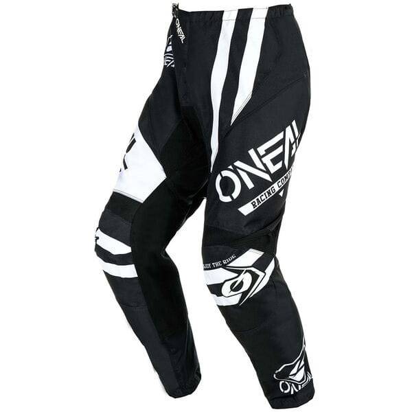 Oneal ELEMENT Warhawk V24 motorsports pants with adjustable waistband and durable protection, designed for motocross riding.