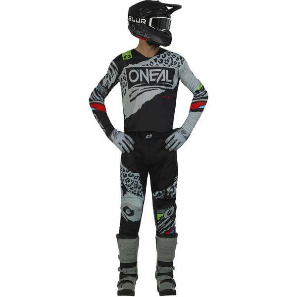 Youth riding pants by Oneal, Mayhem Wild V.23 MTB gear, durable, adjustable clothing for mountain biking, shown in the image