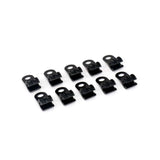 SRAM cable guide clips for stem integrated stealth brake lines, pack of 10, bicycle component with black plastic clips.