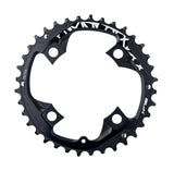 FSA Powerbox MTB chainring, 38T black 2x11 speed, 96 BCD, 4-hole component for mountain bike drivetrain.
