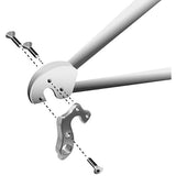 M Part gear hanger for bikes, durable replacement component, showing the metal gear hanger with mounting holes and brand markings.