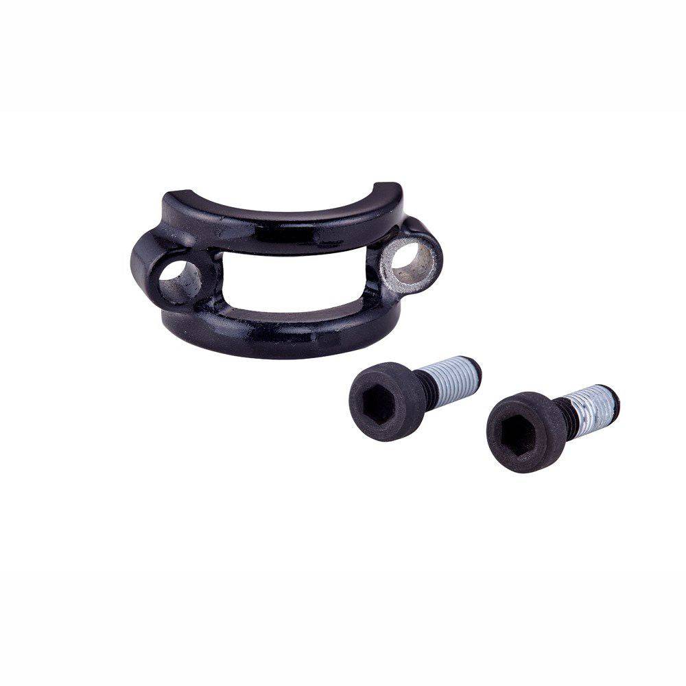 Avid black spare disc brake lever split clamp kit with steel hardware for Elixir 5/3, DB 3/1, and Level T brakes.