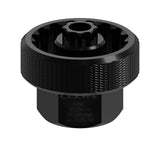 Lezyne CNC Alloy Bottom Bracket Tool in black with Shimano cap and hex compatibility, designed for bike workshop use.