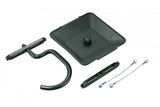 Topeak workshop scale upgrade kit with clip-on tray and hook for small parts and wheels, black, ideal for bike maintenance.