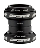 FSA Orbit MX 1-1/8 black headset with 36° angular contact bearings for bicycle steering components