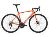 Giant TCR Advanced Disc 1+ 2024 road bike with Shimano 105 Di2 electronic shifting, featuring lightweight frame and disc brakes.