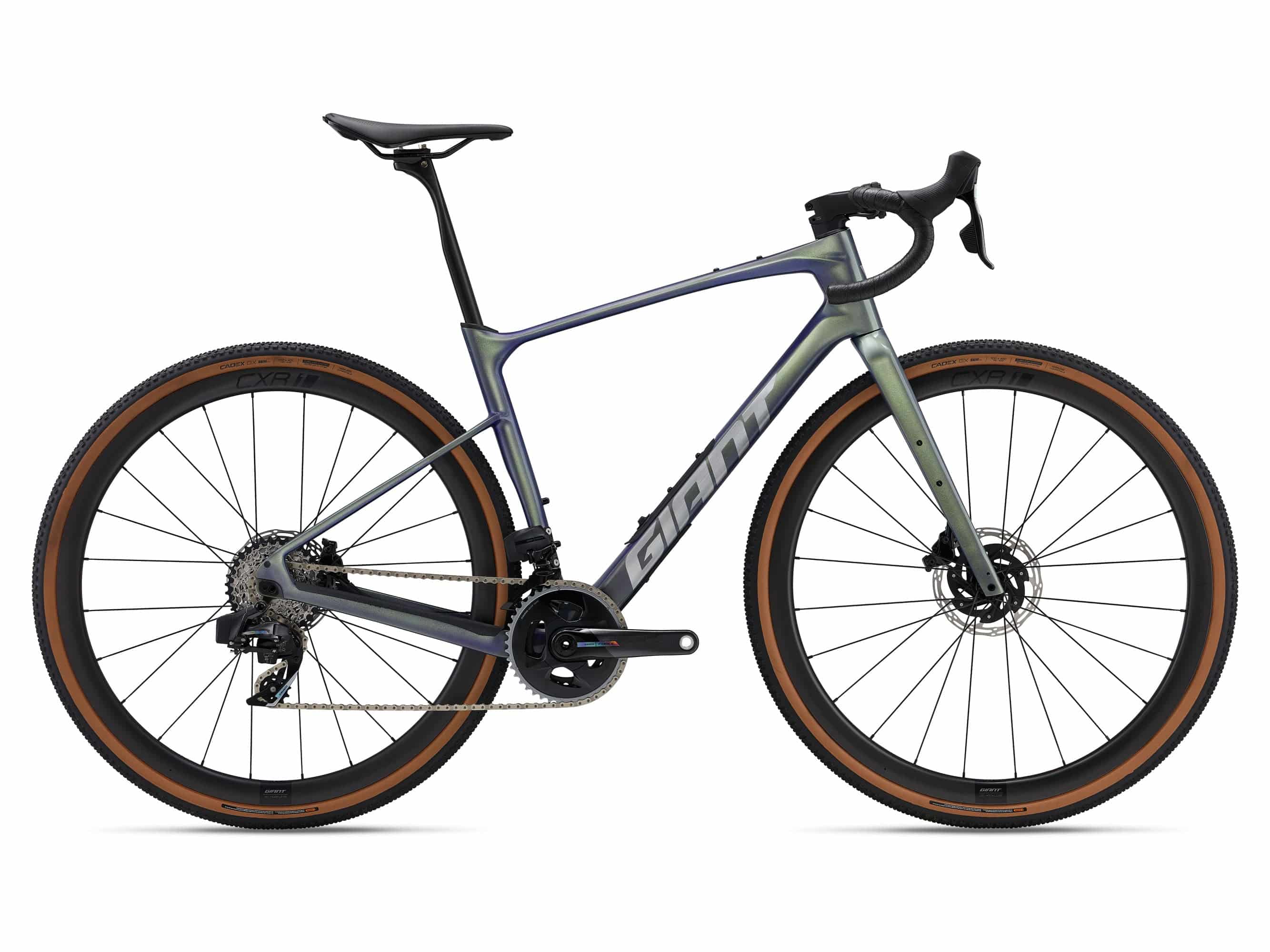 Giant Revolt Advanced Pro 0 gravel bike with customizable wheelbase and integrated storage in a sleek design.