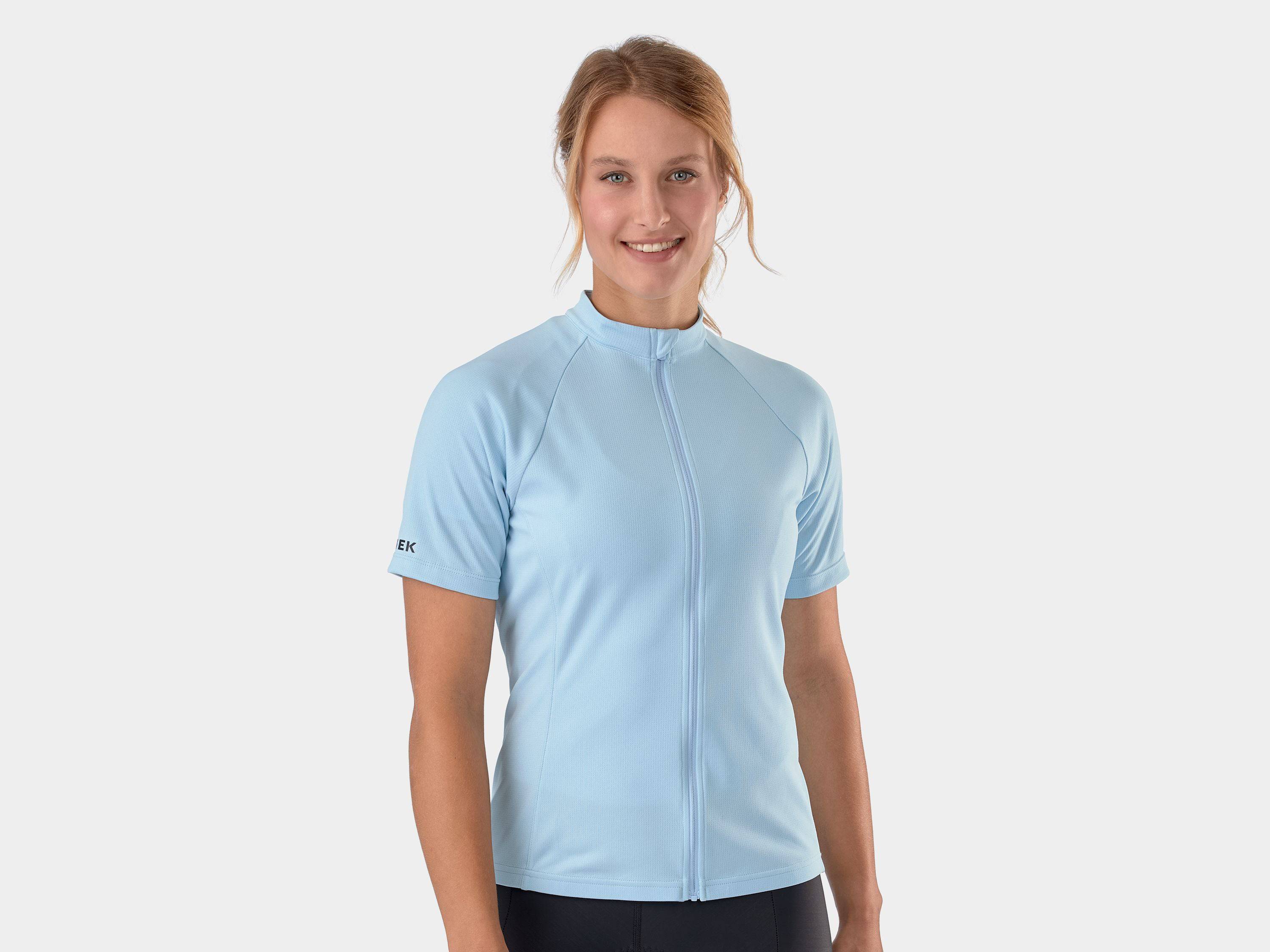 Trek Solstice women's breathable cycling jersey, performance fit, eco-friendly fabric, lightweight and comfortable for bike rides.