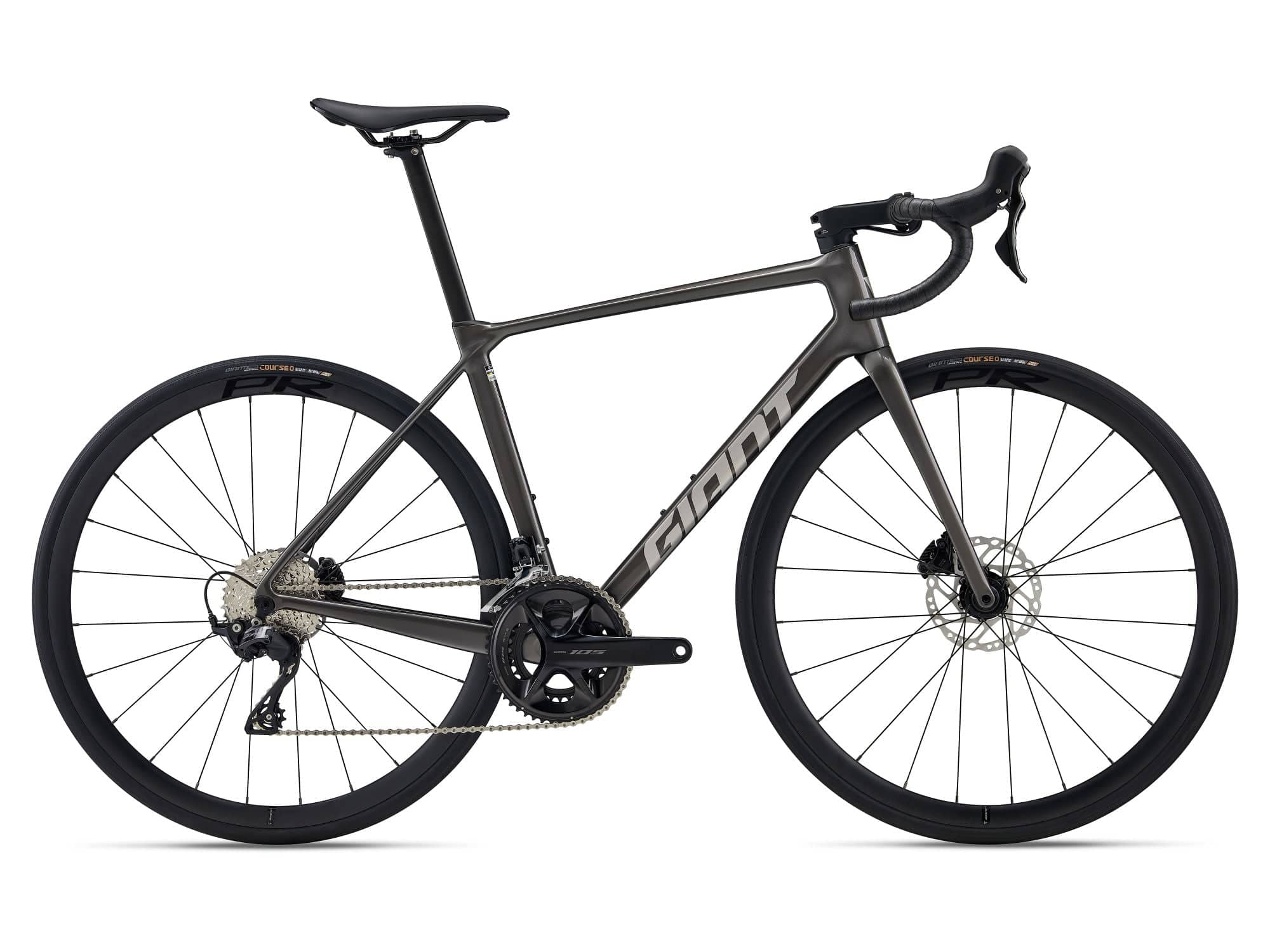 Giant TCR Advanced 2-PC road bike for competitive cycling, featuring aerodynamic frame and sleek design.