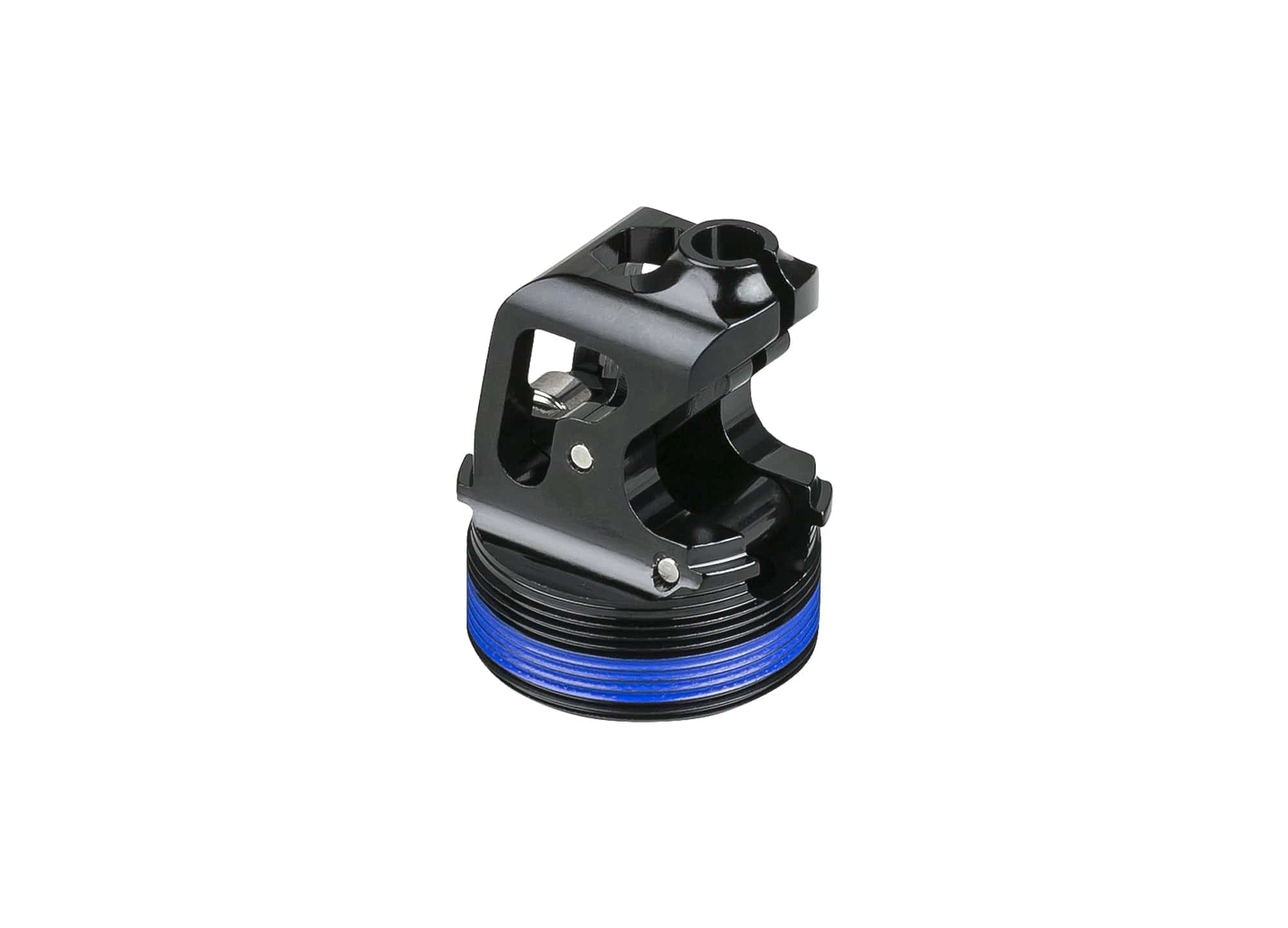 Trek Bontrager Line Elite dropper seatpost actuator assembly in black, showing the smooth seat adjustment mechanism.