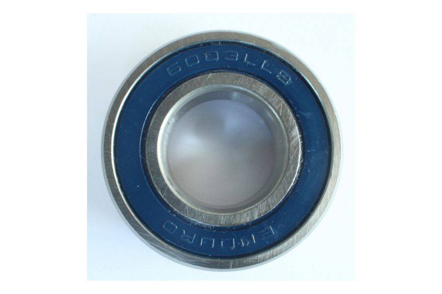 Enduro Bearings 6003 LLB ABEC 3 sealed bike bearing, 17x35x10mm, for hubs and bottom brackets, with black outer ring.