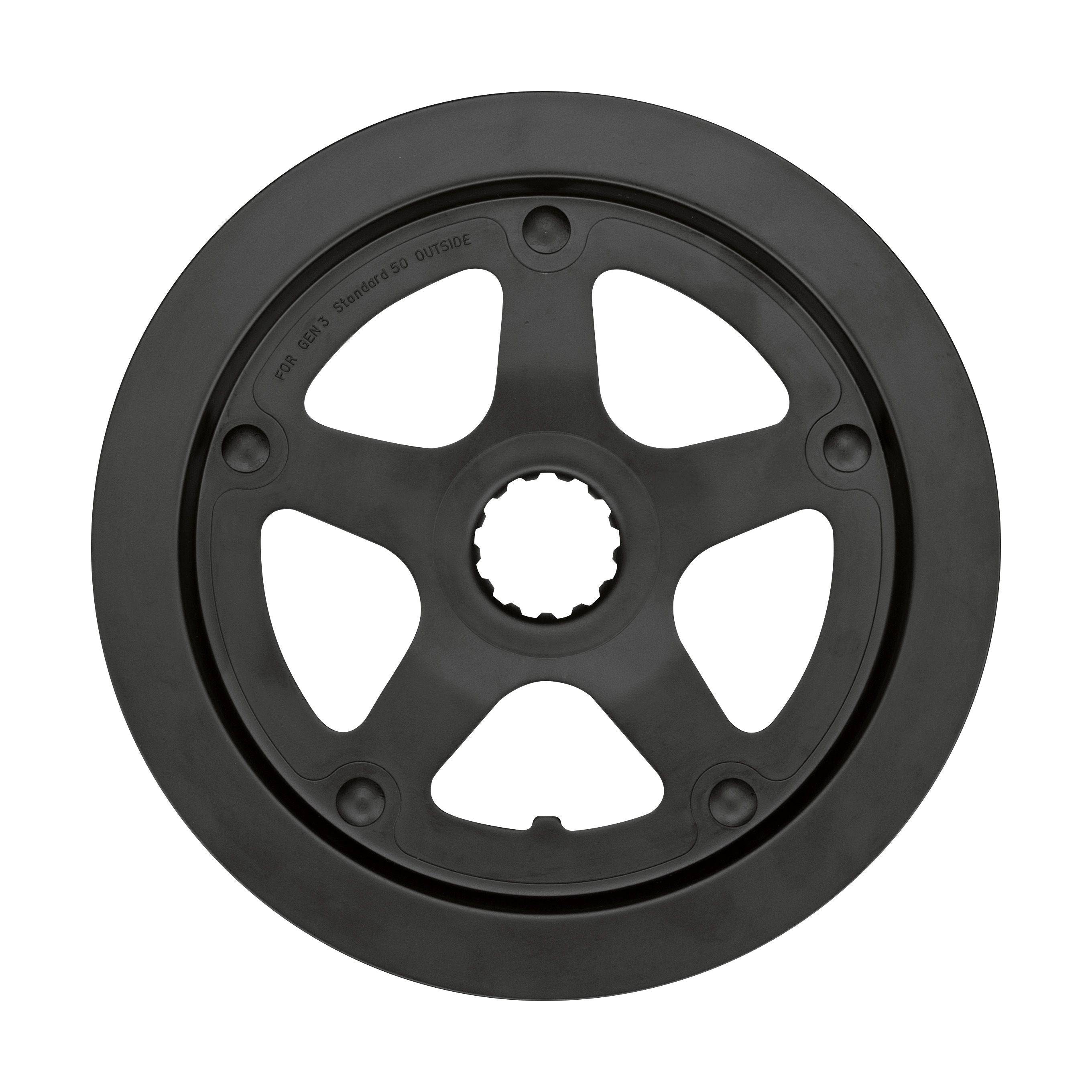 FSA Bosch eBike DM chainring and guard 32T Boost 148 MTB direct mount, black metal bicycle component for drivetrain.