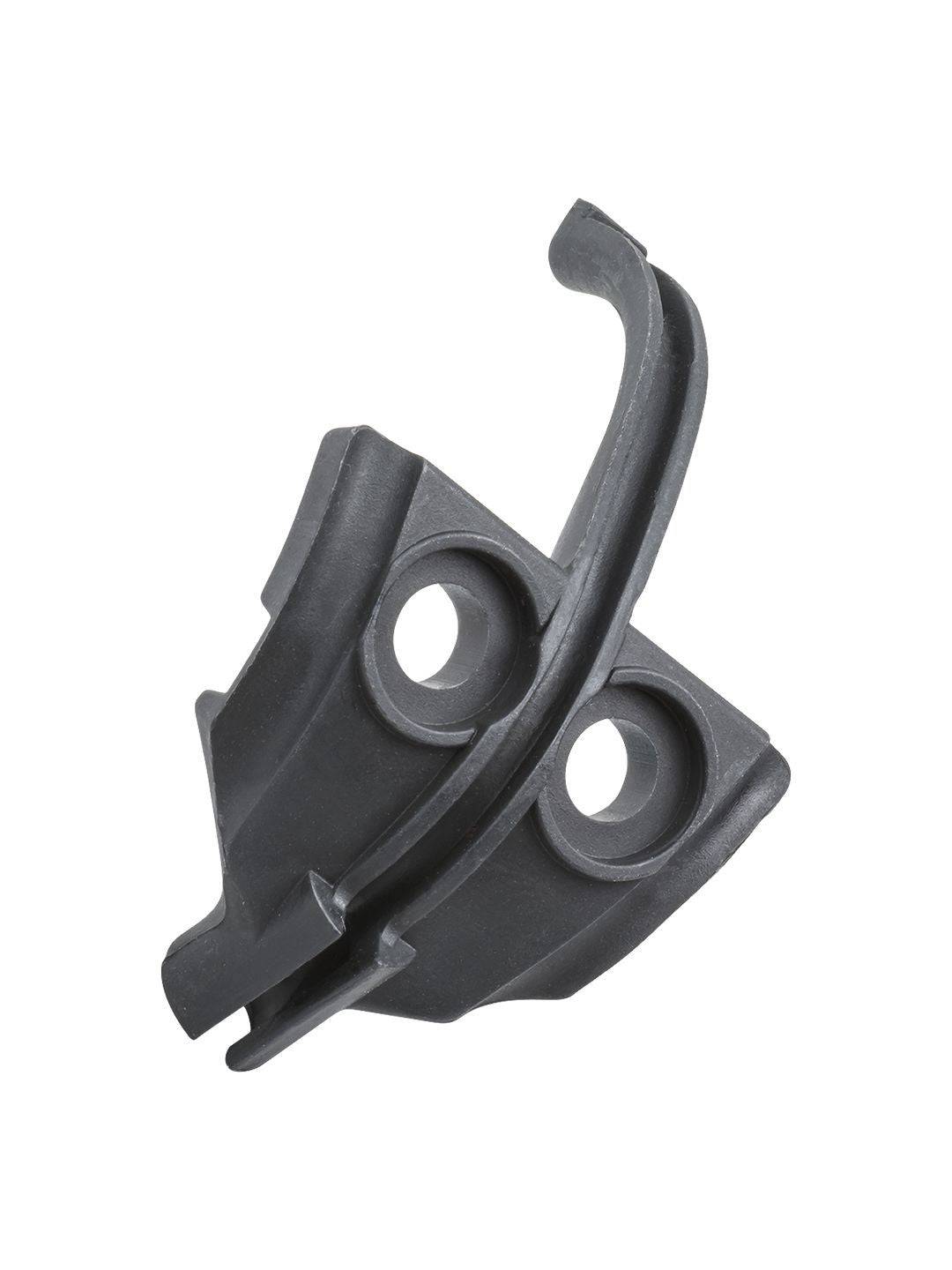 Trek Diamant Bottom Bracket Cable Stop in black and dark grey, bike cable routing component for smooth gear and brake cable management.