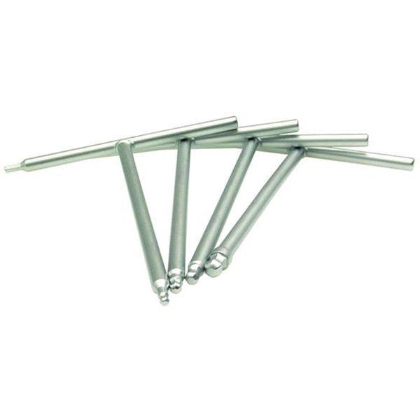 Motion Pro T-Handle ball-end hex key set with 4, 5, 6, 8 mm sizes, shown in a workshop setting, durable workshop tool.