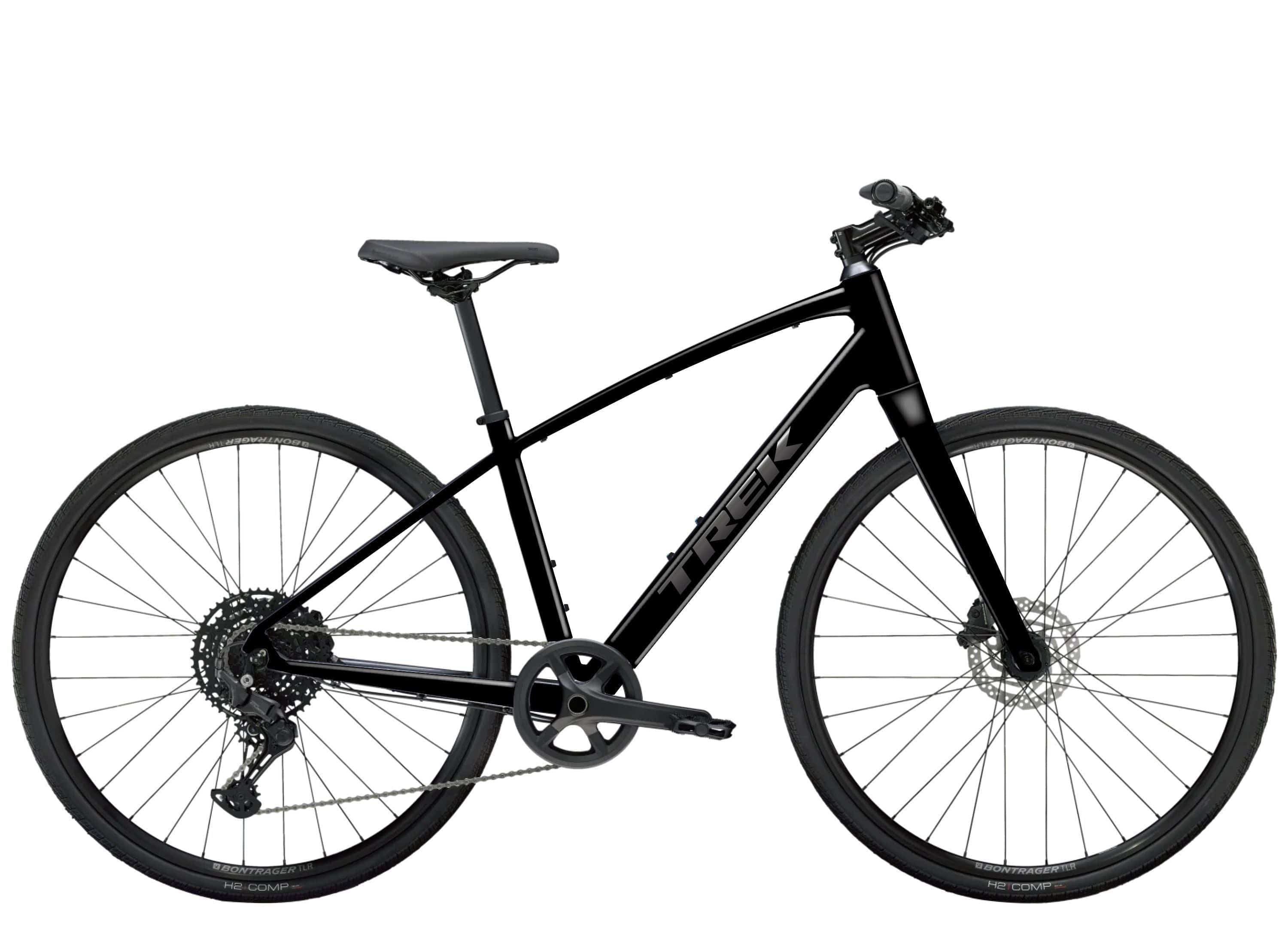 Trek FX 1 Stepover Gen 4 hybrid bike with lightweight frame, urban design, and comfortable handlebars, suitable for city riding and fitness.