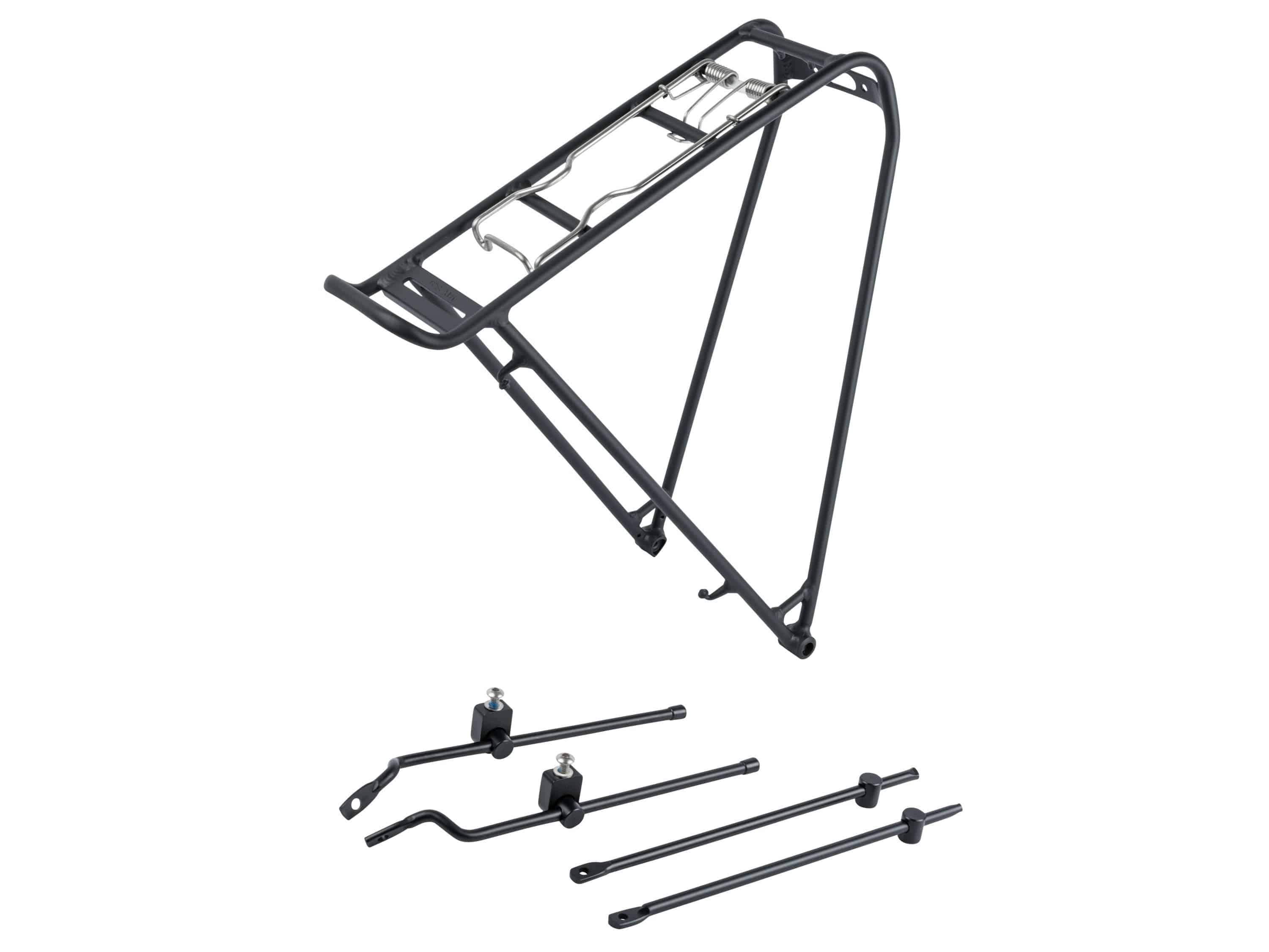 Trek Elan Interchange Rear Rack Kit with spring clip for 700c wheels, black, bicycle accessories for bike carrying solutions