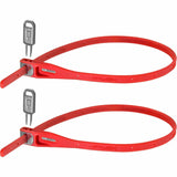 Hiplok Z-Lok armored reusable cable locks twin pack with universal release key, shown with black coiled cable locks and key.