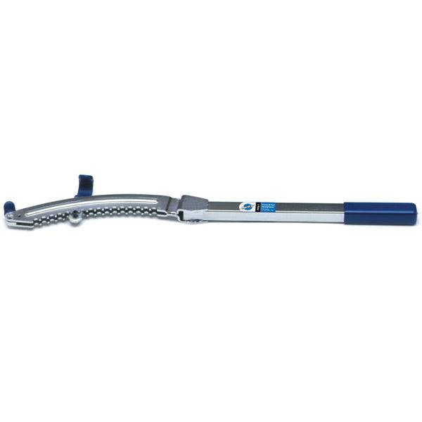 Park Tool FFS-2 bike frame and fork straightener used in workshop to ensure precise bike alignment and repair.