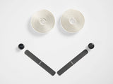 Trek Double Gel Cork Handlebar Tape set with black and gray design, shock-absorbing and comfortable for bike handlebars.
