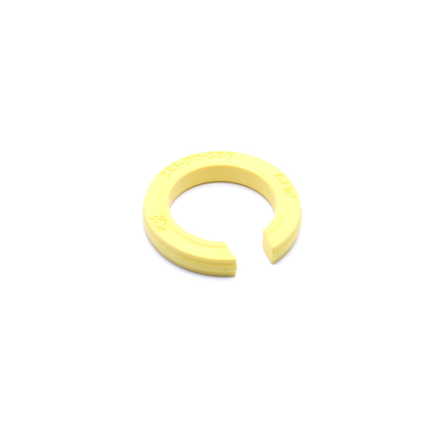Fox Shock Nude T/Tr 2019 main chamber volume spacer in yellow, 0.2-inch accessory for mountain bike suspension components.