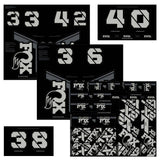 Fox Fork & Shock AM Custom Decal Kit 2021 for FOX suspension components, featuring colorful custom decals and branding.