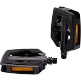 M Part SANDBLOCK© alloy bike pedal with anti-slip grip and reflector, suitable for MTB and urban cycling, shown in the image.