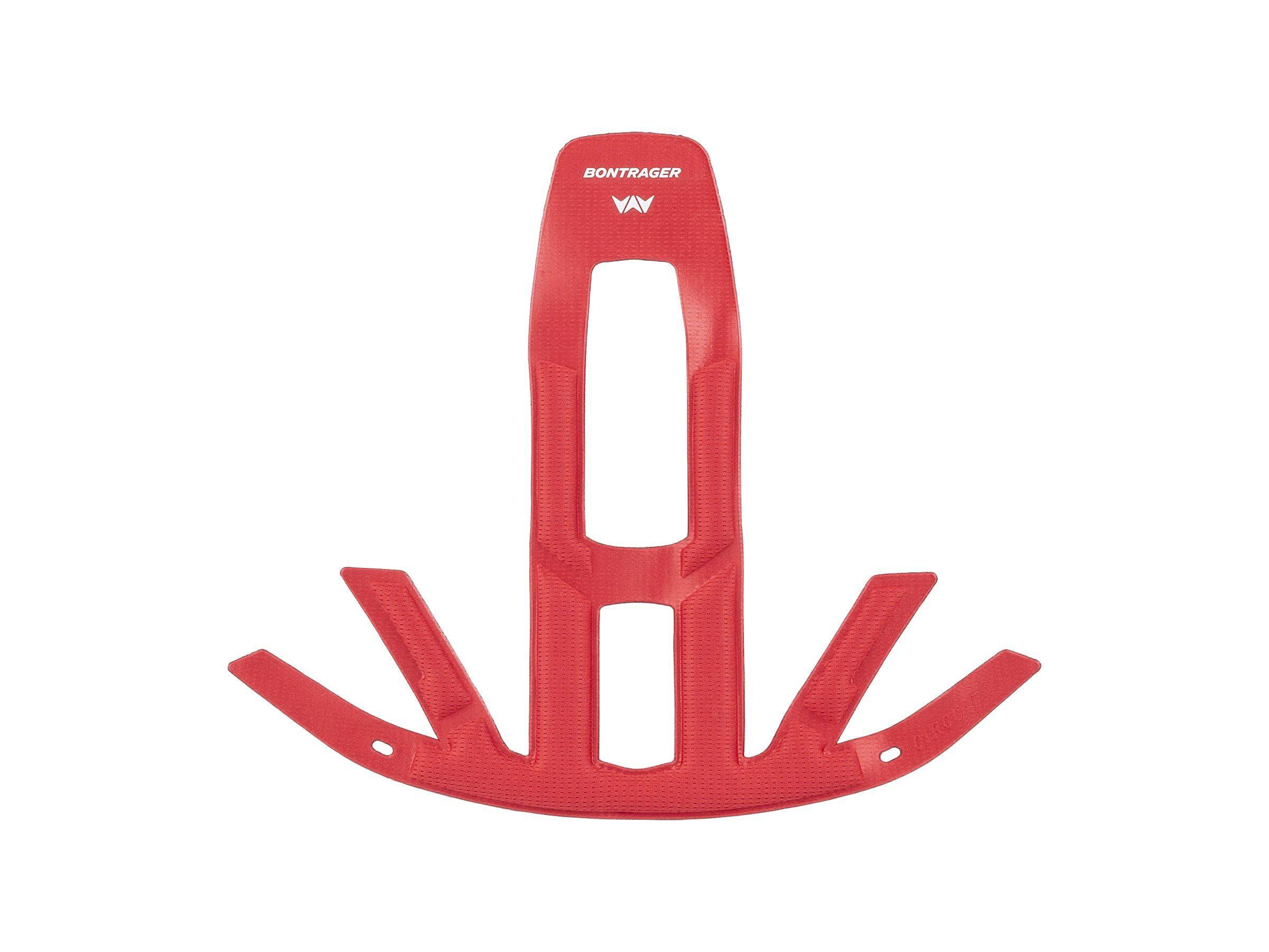 Bontrager Circuit WaveCel helmet pad replacement spares and accessories for cycling helmets, showing foam pads and straps inside the helmet.