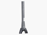 Trek Domane SLR 6 black disc and rim brake fork with 270mm length and 53mm rake, mounted on a bicycle.