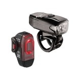 Lezyne KTV Drive front and KTV Pro smart rear bike lights set with USB rechargeability and waterproof high-visibility features.