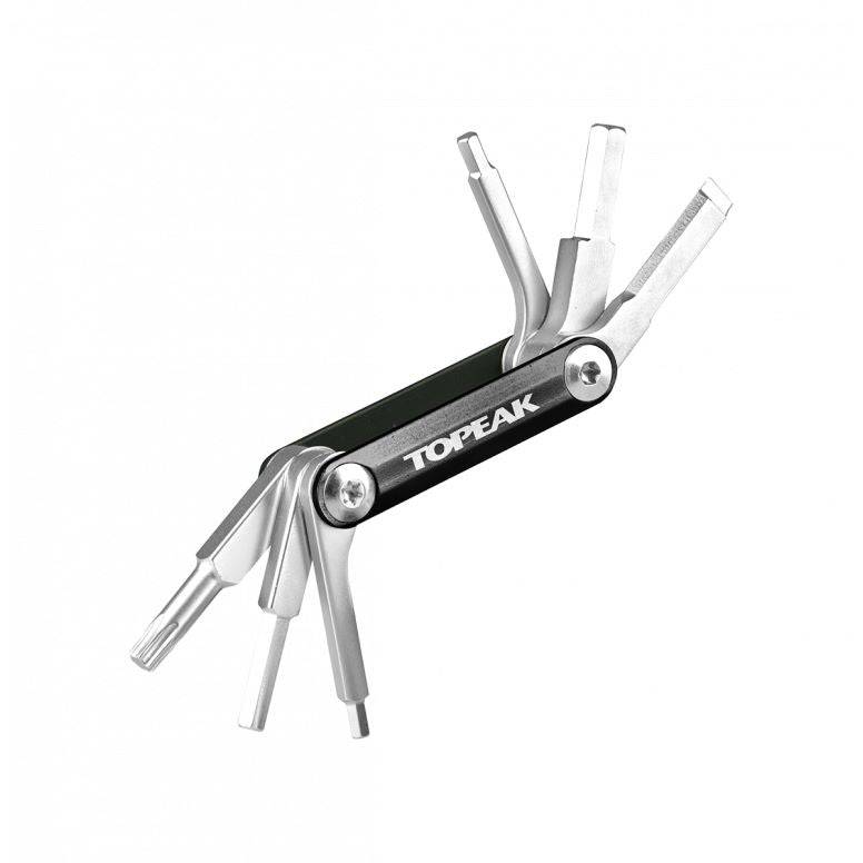 Topeak BB Hide n Tool Black compact MTB bottom bracket multi-tool with 7 functions, shown in workshop setting.