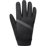 Shimano men's wind control cycling gloves with touchscreen fingertips and reflective elements for visibility and comfort.