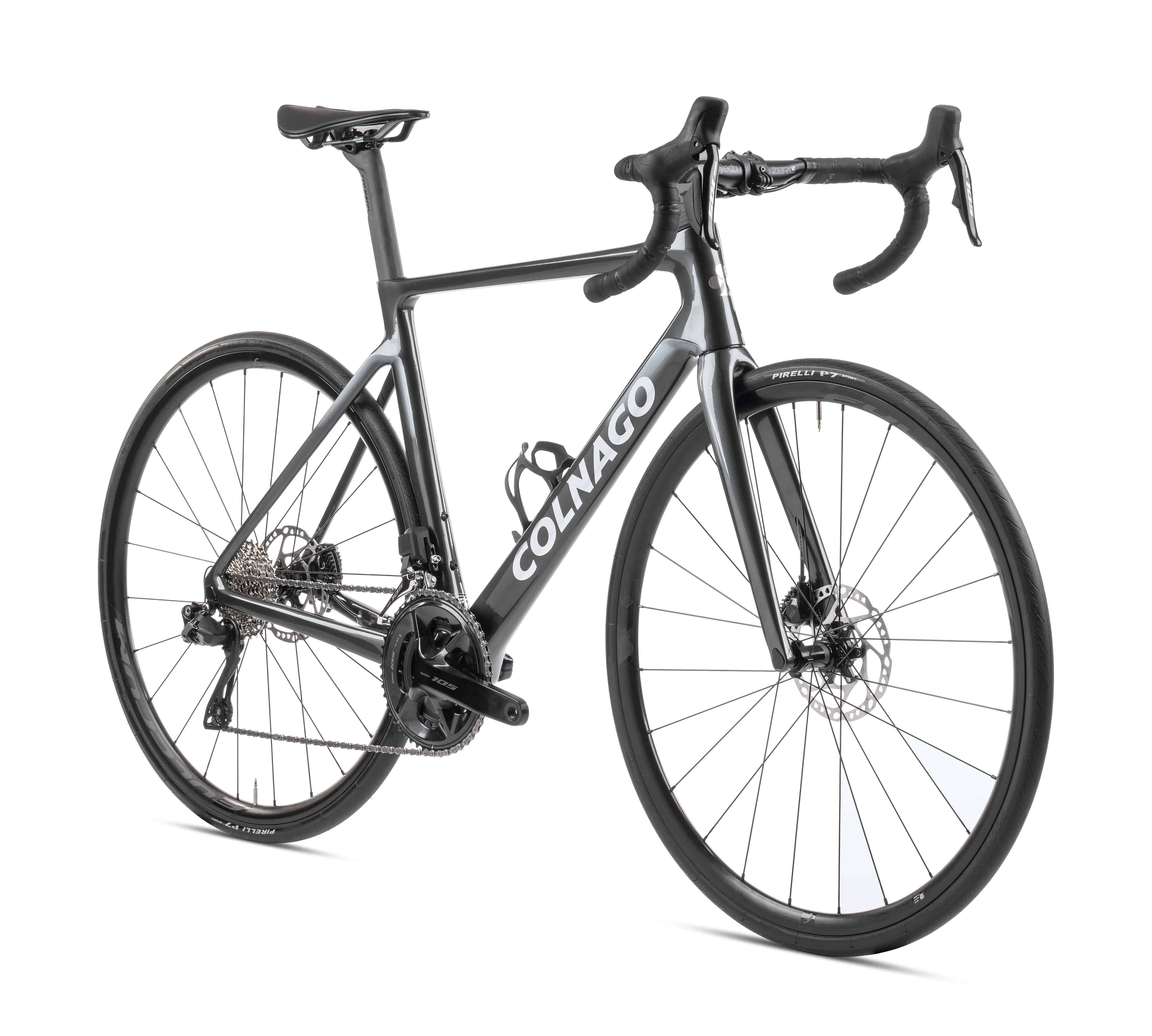 Colnago V4 Disc 2025 road bike with Ultegra Di2 components, high-performance speed bicycle, sleek frame and disc brakes, detailed view