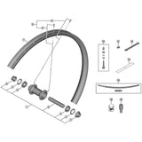 Shimano Spares WH-M8200-TL-F15-B-275 spoke and nipple for wheel maintenance, 279mm length, close-up of bike wheel component