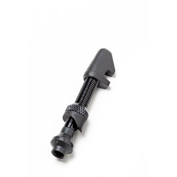 DT Swiss lightweight aluminum tubeless valve in black for 18-25mm asymmetrical rims, bike components accessory