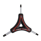 UNIOR Y Ball End Hex Wrench Set with red ergonomic grips and versatile angled access, includes 4mm, 5mm, and 6mm sizes.