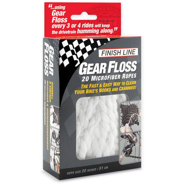 Finish Line Gear Floss microfiber ropes for bike cleaning, set of 20 workshop-grade cleaning tools by Finish Line.