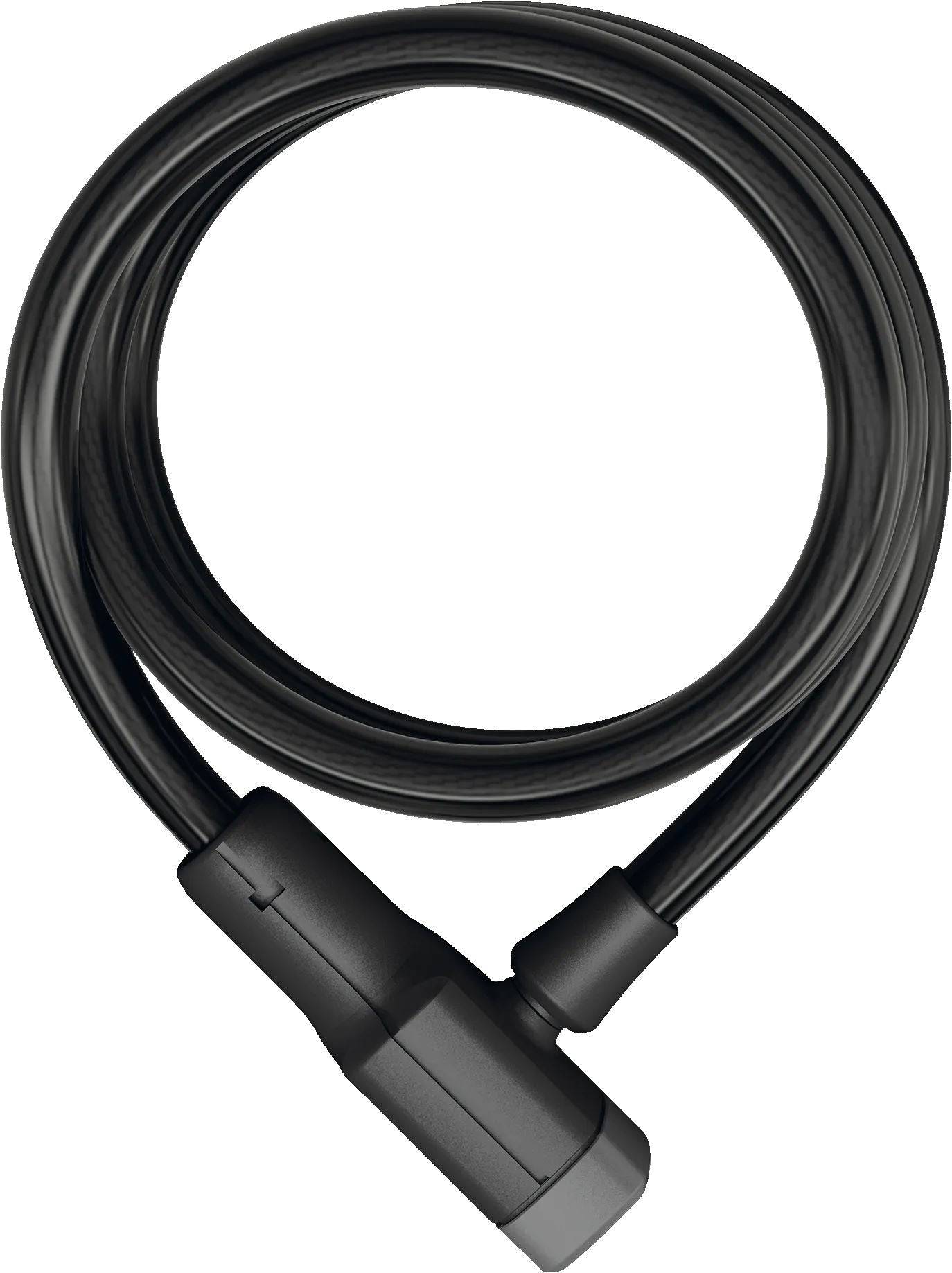 ABUS 6412K/85 BK SCMU Racer cable lock for bikes and outdoor security, showing black cable with key lock mechanism
