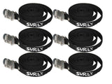 Surly Junk Straps X6 durable bike frame mounts and gear securing straps, shown in black with metal hooks for bike accessories.