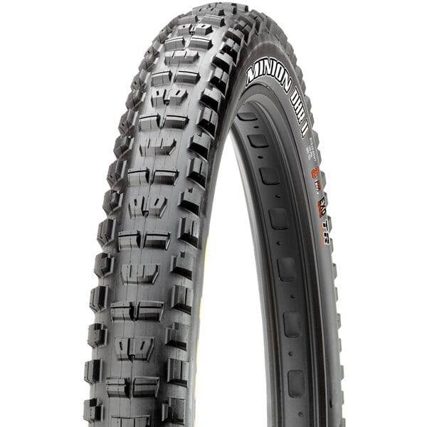 Maxxis Minion DHR 2 WT DL tubeless-ready mountain bike tyre with aggressive tread for trail riding, shown in close-up.